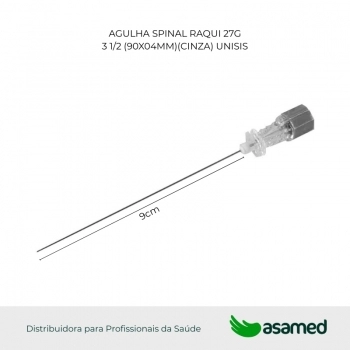 AGULHA SPINAL RAQUI 27G 3 1/2 (90X04MM)(CINZA) UNISIS