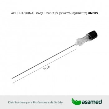 AGULHA SPINAL RAQUI 22G 3 1/2 (90X07MM)(PRETO) UNISIS