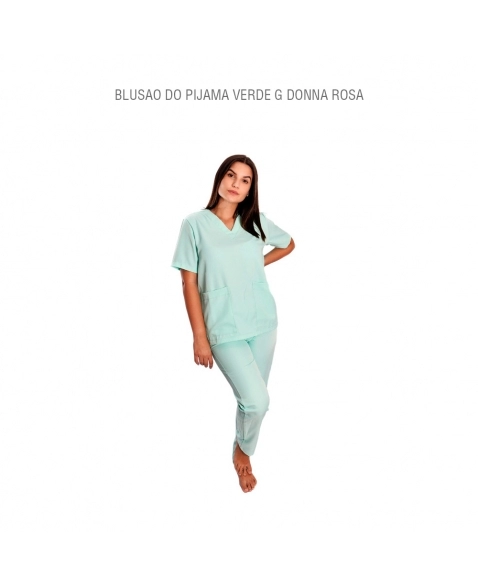 BLUSAO DO PIJAMA/SCRUBS VERDE G DONNA ROSA