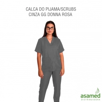 CALCA DO PIJAMA/SCRUBS CINZA GG DONNA ROSA