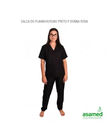 CALCA DO PIJAMA/SCRUBS PRETO P DONNA ROSA