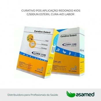 CURATIVO POS APLICAÇÃO REDONDO KIDS C/500UN ESTERIL CURA AID LABOR