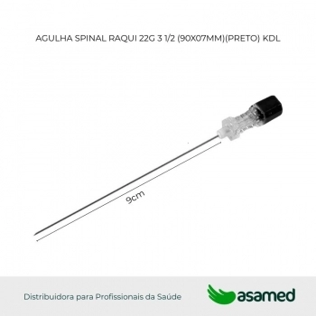 AGULHA SPINAL RAQUI 22G 3 1/2 (90X07MM)(PRETO) KDL