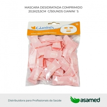MASCARA DESIDRATADA COMPRIMIDO 20,5X23,5CM C/50UNDS GIANINI´S