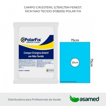CAMPO CIR.ESTERIL 0,75X0,75M FENEST. 10CM NAO TECIDO (F08205) POLAR FIX