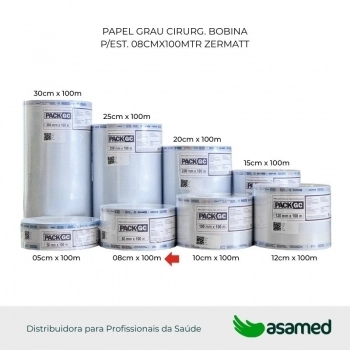 PAPEL GRAU CIRURG. BOBINA P/EST. 08CMX100MTR ZERMATT