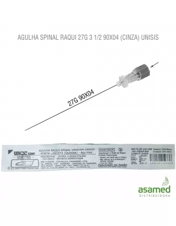 AGULHA SPINAL RAQUI 27G 3 1/2 (90X04MM)(CINZA) UNISIS