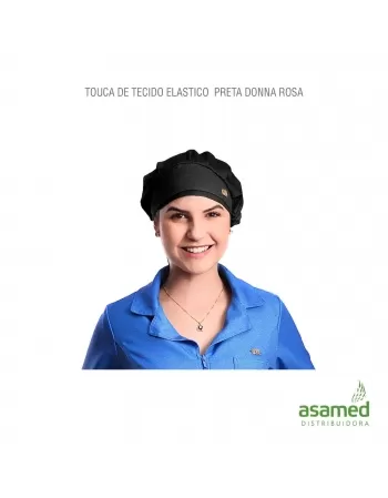 TOUCA TECIDO ELASTICO PRETA DONNA ROSA