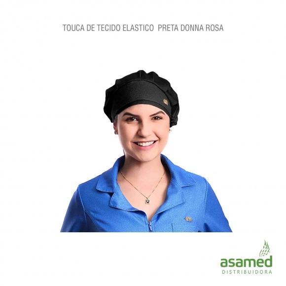 TOUCA TECIDO ELASTICO PRETA DONNA ROSA