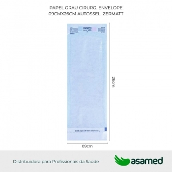 PAPEL GRAU CIRURG. ENVELOPE 09CMX26CM AUTO SEL. ZERMATT