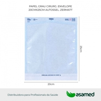 PAPEL GRAU CIRURG. ENVELOPE 20CMX25CM AUTO SEL. ZERMATT