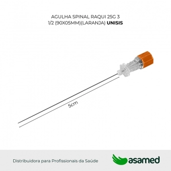 AGULHA SPINAL RAQUI 25G 3 1/2 (90X05MM)(LARANJA) UNISIS
