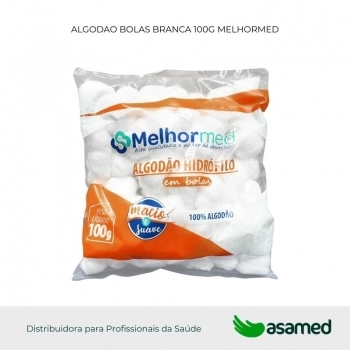 ALGODAO BOLAS BRANCA 100G MELHORMED