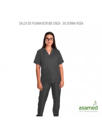 CALCA DO PIJAMA/SCRUBS CINZA GG DONNA ROSA