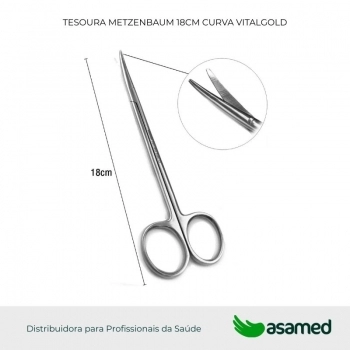 TESOURA METZENBAUM 18CM CURVA VITALGOLD
