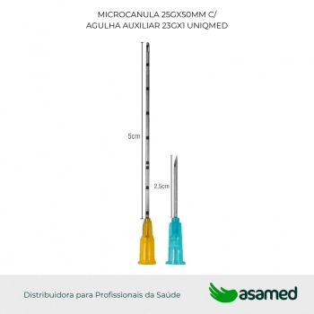 MICROCANULA 25GX50MM C/ AGULHA AUXILIAR 23GX1 UNIQMED