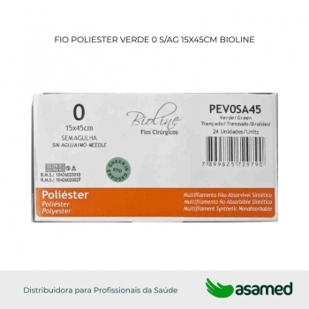 FIO POLIESTER 0 VERDE S/AG 15X45CM BIOLINE