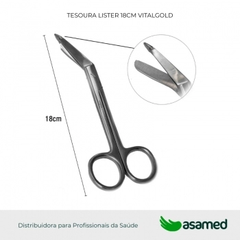 TESOURA LISTER 18CM VITALGOLD