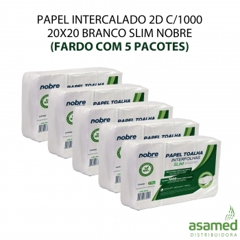 PAPEL INTERCALADO C/1000 20X20 BRANCO SLIM NOBRE