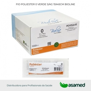 FIO POLIESTER 0 VERDE S/AG 15X45CM BIOLINE