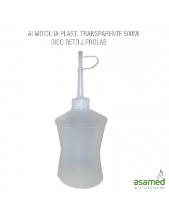 ALMOTOLIA PLAST. TRANSPARENTE 500ML BICO RETO J.PROLAB