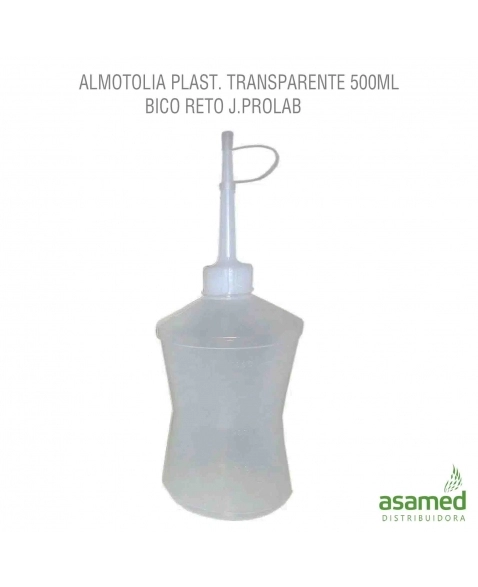 ALMOTOLIA PLAST. TRANSPARENTE 500ML BICO RETO J.PROLAB