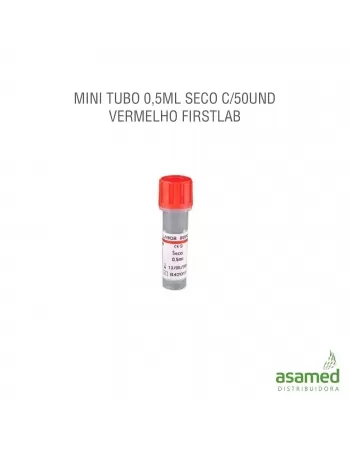 MINI TUBO 0,5ML SECO C/50UND VERMELHO FIRSTLAB