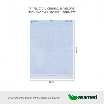 PAPEL GRAU CIRURG. ENVELOPE 30X40CM AUTO SEL. ZERMATT