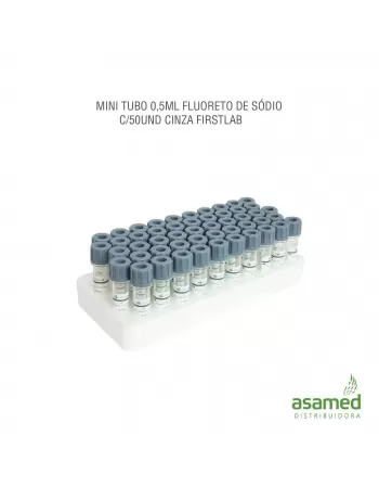 MINI TUBO 0,5ML FLUORETO DE SÓDIO C/50UND CINZA FIRSTLAB