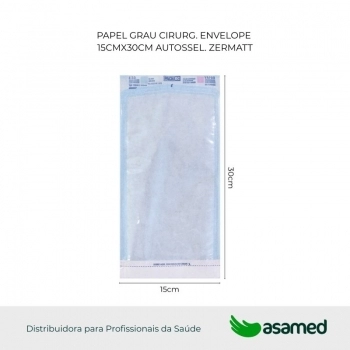 PAPEL GRAU CIRURG. ENVELOPE 15CMX30CM AUTO SEL. ZERMATT