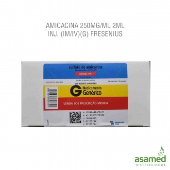 AMICACINA 250MG/ML 2ML C/50AMP INJ. (IM/IV)(G) FRESENIUS