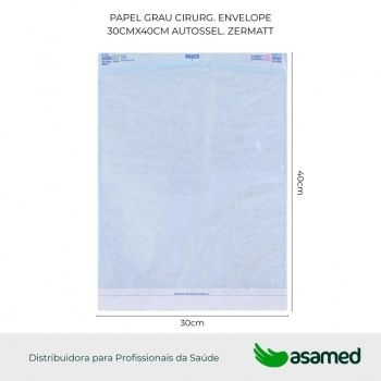 PAPEL GRAU CIRURG. ENVELOPE 30X40CM AUTO SEL. ZERMATT