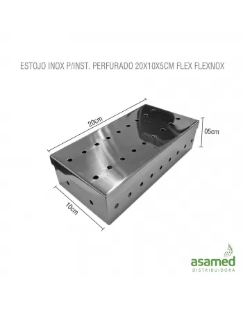 ESTOJO INOX P/INST. PERFURADO 20X10X5CM FLEX FLEXNOX