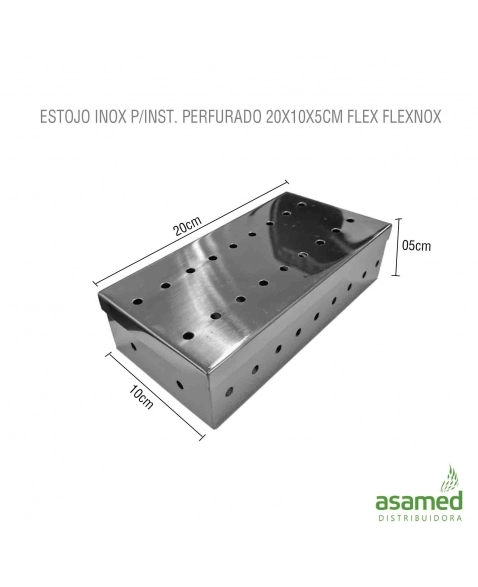 ESTOJO INOX P/INST. PERFURADO 20X10X5CM FLEX FLEXNOX