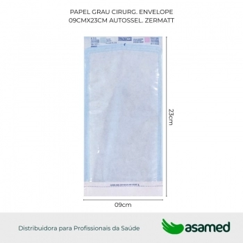 PAPEL GRAU CIRURG. ENVELOPE 09CMX23CM AUTO SEL. ZERMATT