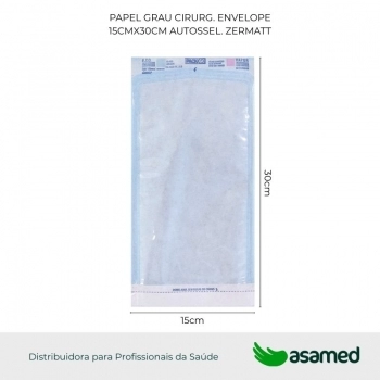 PAPEL GRAU CIRURG. ENVELOPE 15CMX30CM AUTO SEL. ZERMATT