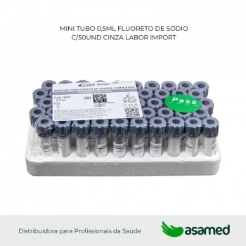 MINI TUBO 0,5ML FLUORETO DE SÓDIO C/50UND CINZA LABOR IMPORT