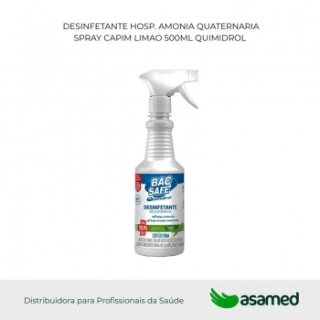 DESINFETANTE HOSP. AMONIIA QUATERNARIA SPRAY CAPIM LIMAO 500ML QUIMIDROL