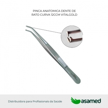 PINCA ANATOMICA DENTE DE RATO CURVA 12CCM VITALGOLD