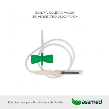 SCALP P/ COLETA A VACUO 21G VERDE C/100 DESCARPACK