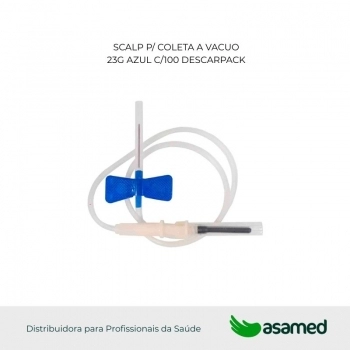 SCALP P/ COLETA A VACUO 23G AZUL C/100 DESCARPACK