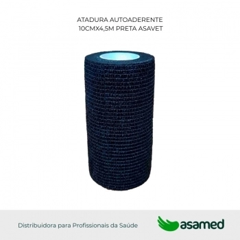 ATADURA AUTOADERENTE 10CMX4,5M PRETA ASAVET