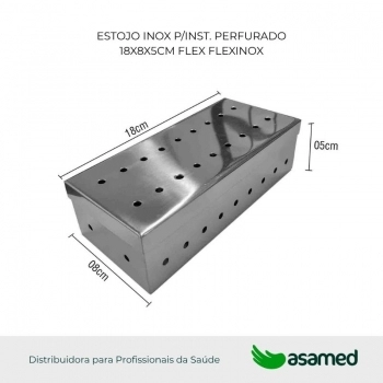 ESTOJO INOX P/INST. PERFURADO 18X8X5CM FLEX FLEXNOX