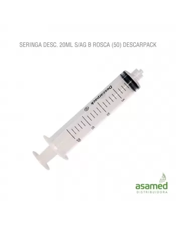 SERINGA DESC. 20ML SEM AGULHA LUER LOCK LATEX FREE DESCARPACK