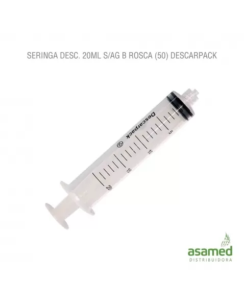 SERINGA DESC. 20ML SEM AGULHA LUER LOCK LATEX FREE DESCARPACK