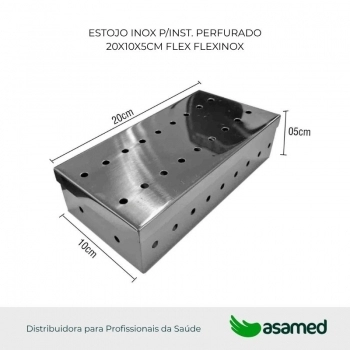 ESTOJO INOX P/INST. PERFURADO 20X10X5CM FLEX FLEXNOX