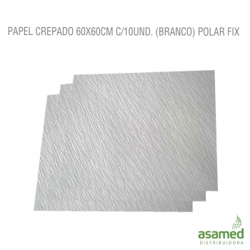 PAPEL CREPADO 60X60CM C/10UND. (BRANCO) POLAR FIX