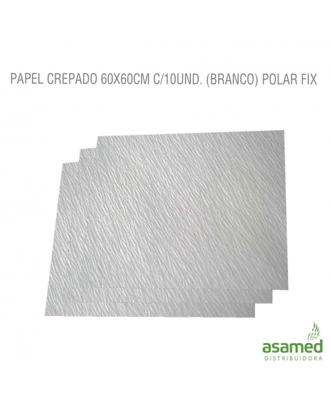 PAPEL CREPADO 60X60CM C/10UND. (BRANCO) POLAR FIX