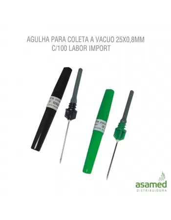 AGULHA PARA COLETA A VACUO 25X0,8MM C/100 LABOR IMPORT