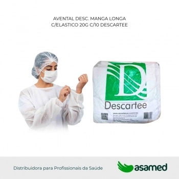 AVENTAL DESC. MANGA LONGA C/ELASTICO 20G C/10 DESCARTEE